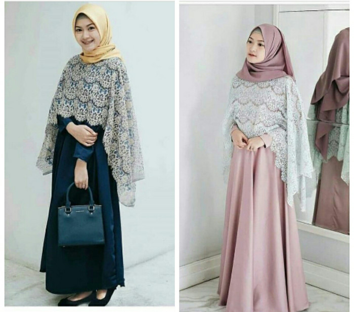 Rekomendasi Dress Pesta Islami Dress Maxi dengan Cape